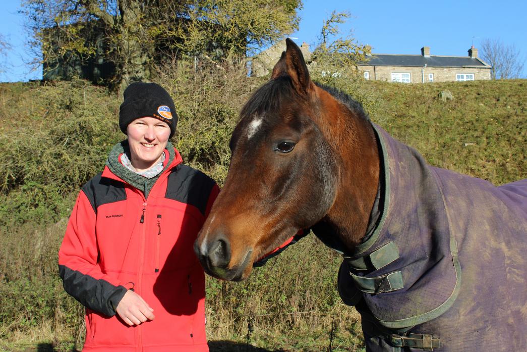 LINING UP: Fiona Kearton with her main endurance horse, three-year-old Valeo