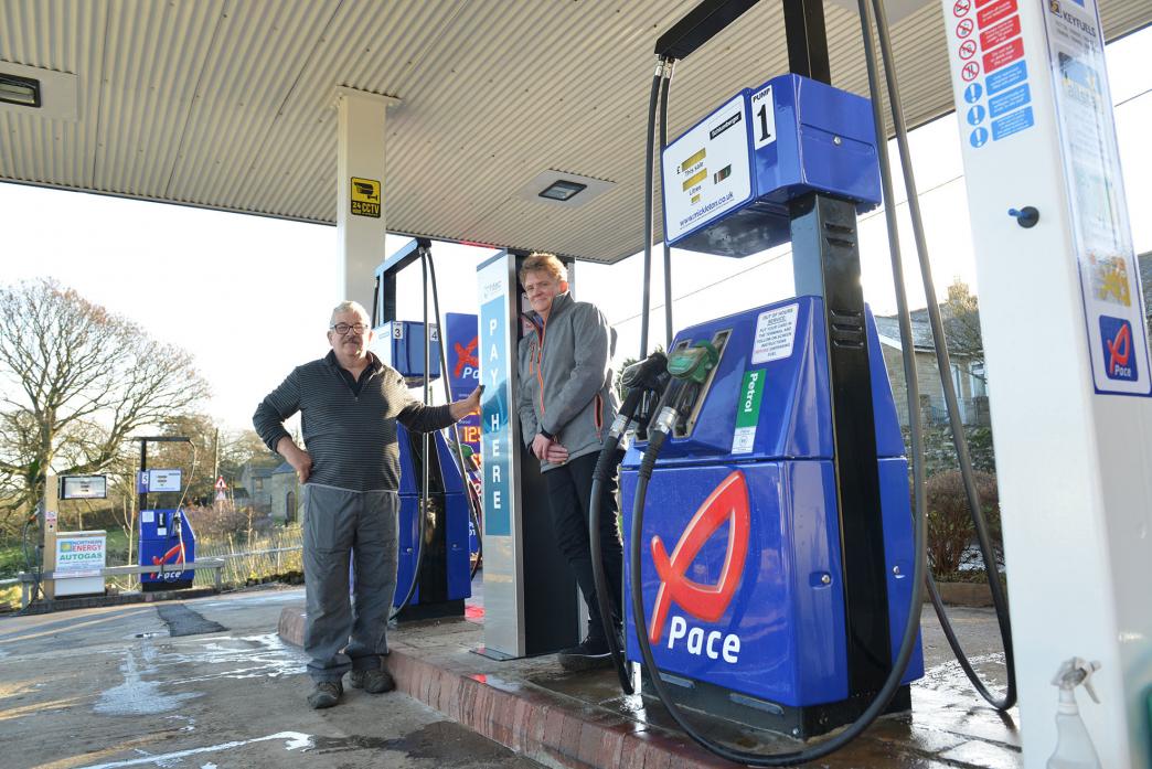 AT YOUR SERVICE: Owner David Hutchinson and forecourt manager Annie Hall are pleased with the new 24-hour service they are offering  												   TM pic