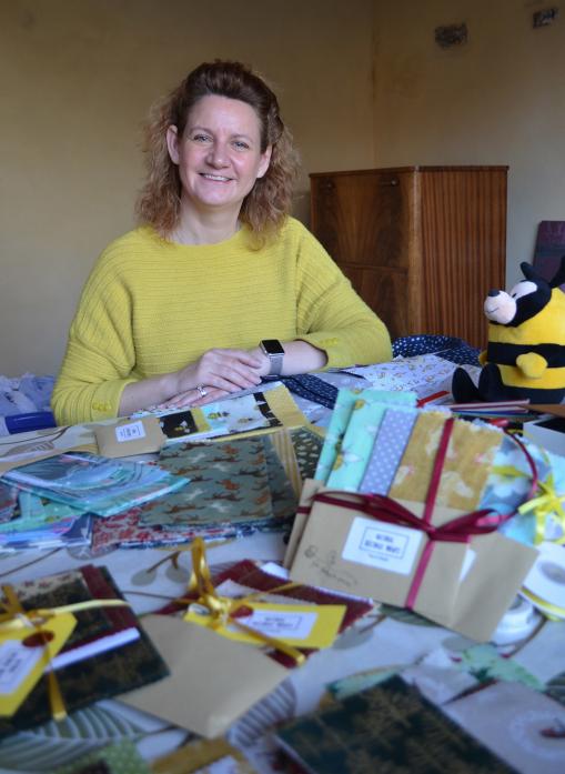 THE BEE’S KNEES: Textile designer Emma Howard is delighted with the success of her fledgling business that helps to reduce single use plastic                                                                                        TM pic