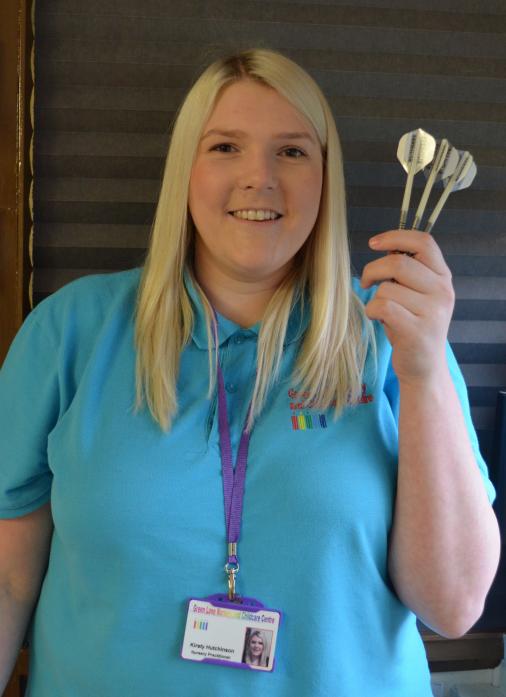 AIMING HIGH: Kirsty Hutchinson will head to London in the new year to take part in the BDO darts world championship TM pic