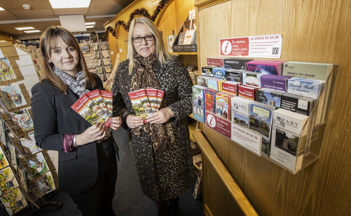 HELP FOR VISITORS: Teesdale Mercury shop manager Leanne Allinson and Visit County Durham managing director Michelle Gorman