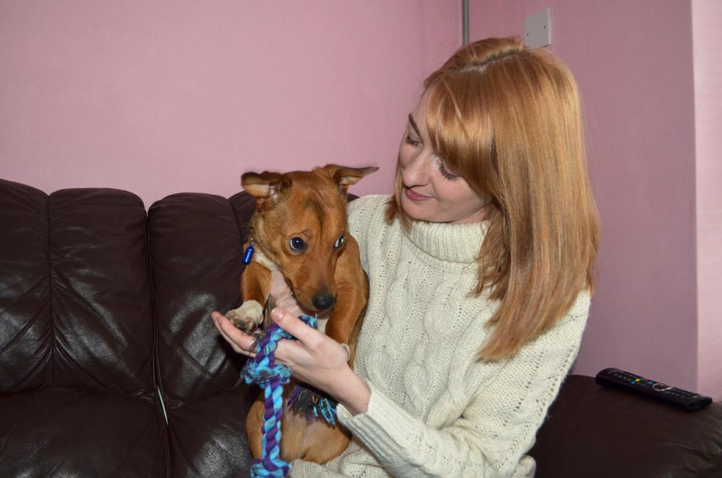 PUPPY LOVE: Teesdale’s new MP, Dehenna Davison, at home with her dog, Carter