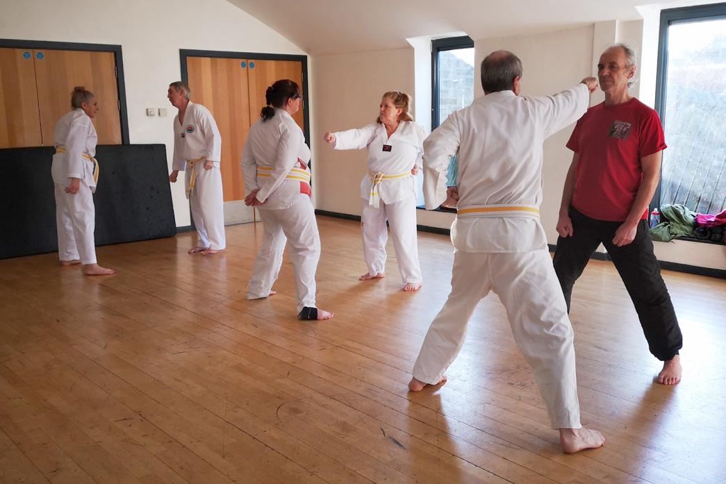 ENTHUSIASTIC: The Over 50s Taekwondo class at The Hub, Barnard Castle, has celebrated its first anniversary