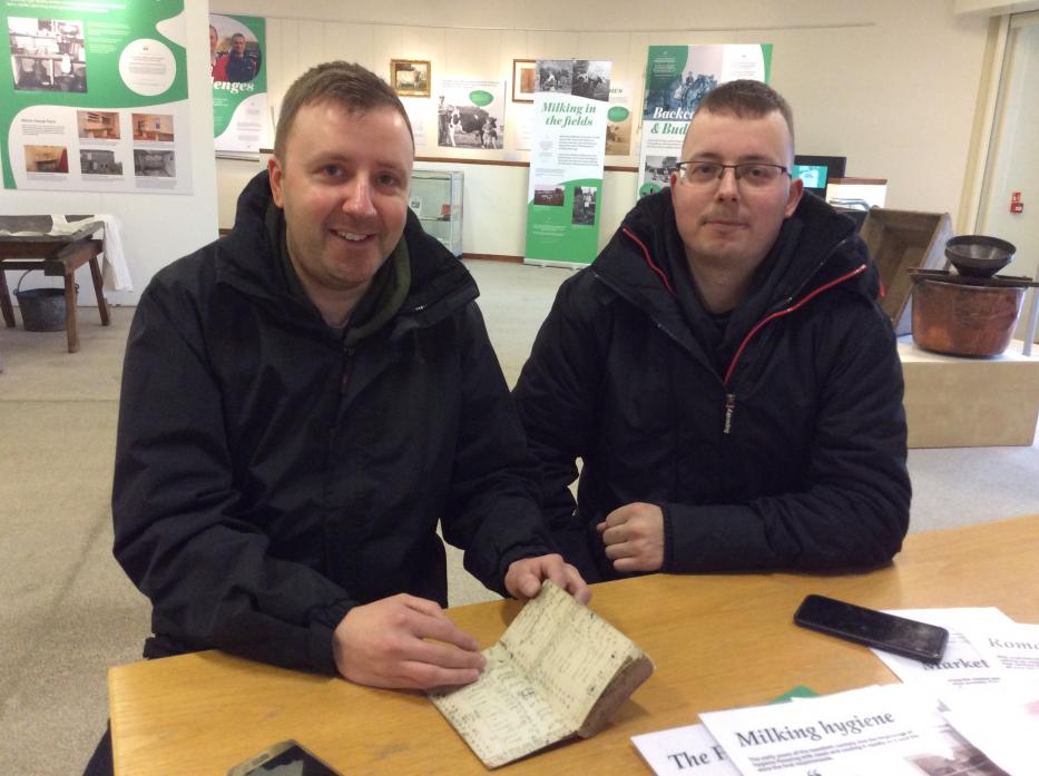 FAMILY HISTORY:  Kevin and Gary Tallentire with their ancestor’s account book.