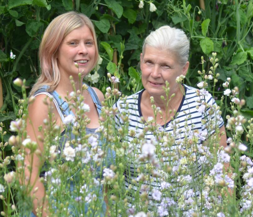 IN THE PINK: Heidi Varley and mum Pat Oddy, who launched Pink’s Flower Farm				   TM pic