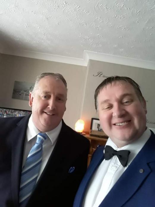 MUSICIAN: Richard Ellis-Hawley, right, pictured with his husband Rowen, is hoping to be recognised in this year’s Lux Life Global Entertainment awards