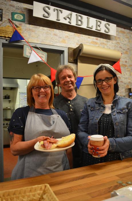 BUSINESS WORRIES Nicola Stephenson, Stephen and Sheena Aldred fear their popular cafe The Stables will fall victim to the coronavirus pandemic