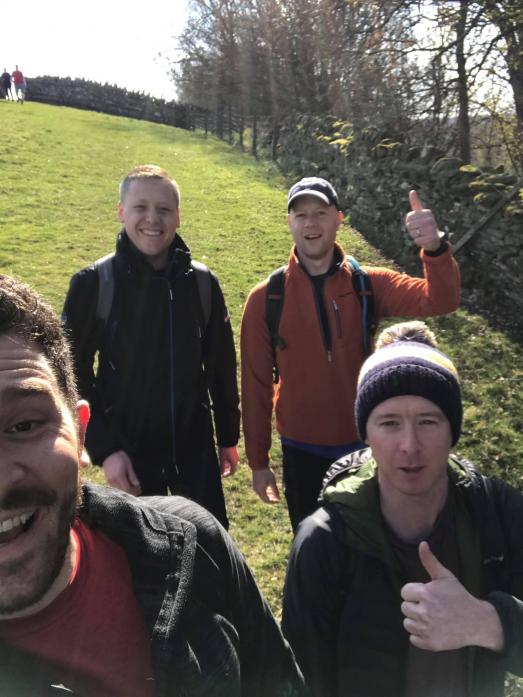 TEES WAY CHALLENGE: Friends Mike Dodgson, Rory Edwards, Jos Lewandowski and Mark Patterson aim to rack up miles and cash in charity walk