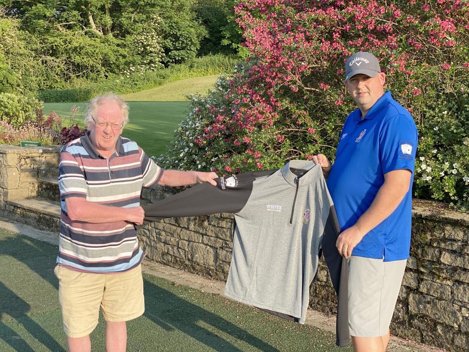 LOOKING GOOD:  The club has received funding from The Clique, Ace Taxis and White Digital to provide new kit for the team which competes in the Teesside and District Union of Golf Clubs league. Pictured is secretary Ross Law and the team’s Neal Hallimond
