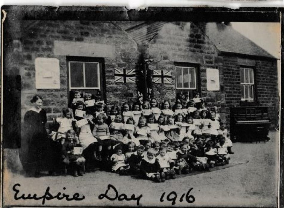 CLASS PHOTO: Empire Day in 1916 – children celebrate the days when  maps in classrooms  had vast swathes of the world coloured pink, to mark British rule