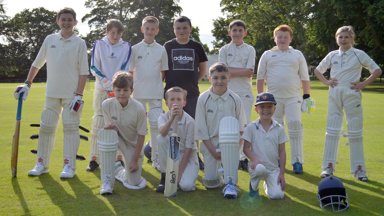 GOOD GAME: Above, the Evenwood U13 junior cricket team which took on Raby Castle last week