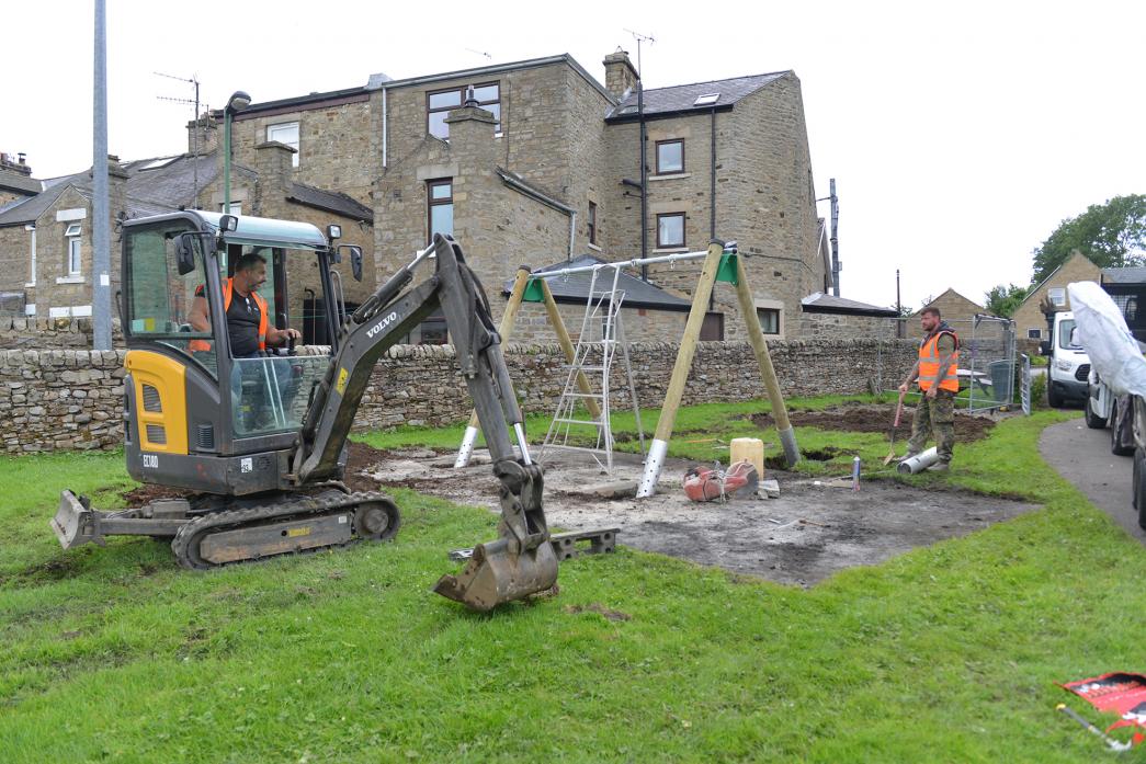 ALMOST THERE: Work to replace play equipment at Wesley Terrace, Middleton-in-Teesdale