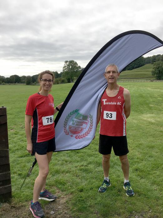 GOOD TIMES: Katy Smith and Steve Moss, who took part in the Stanhope 10 miler on Sunday