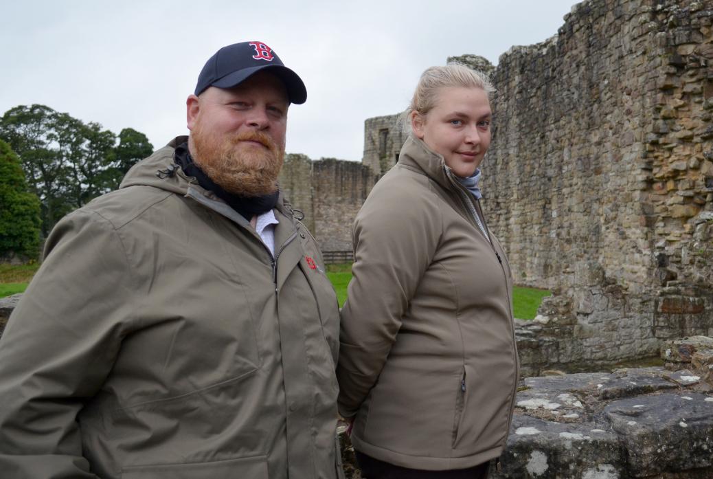 TOWN BOND: Castle site manager Stephen Usry with property steward Libby Firby-Fisk in the grounds of the monument