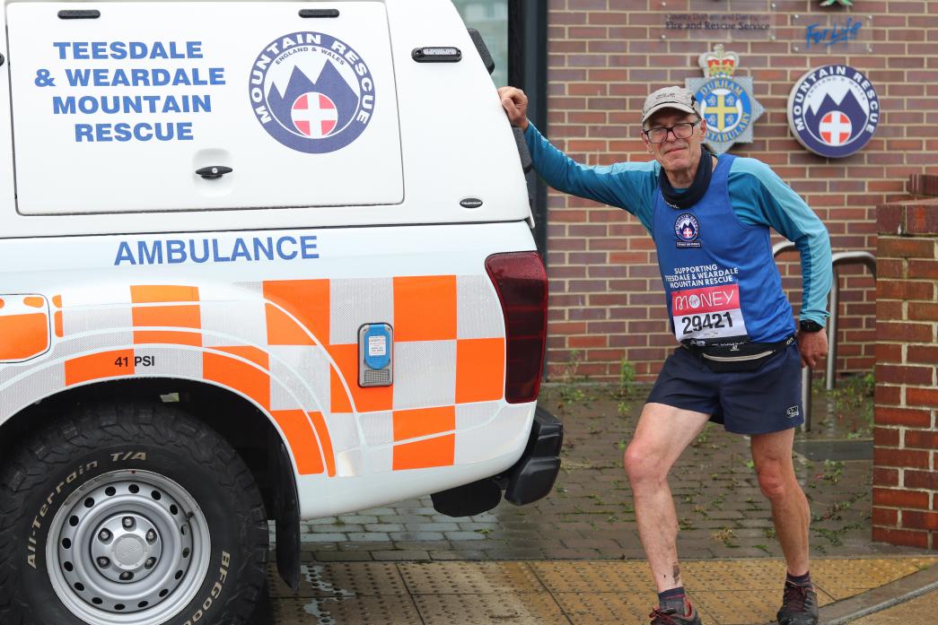 RESCUE RUN:  Eddie Peat taking a breather outside the emergency services centre in Barnard Castle