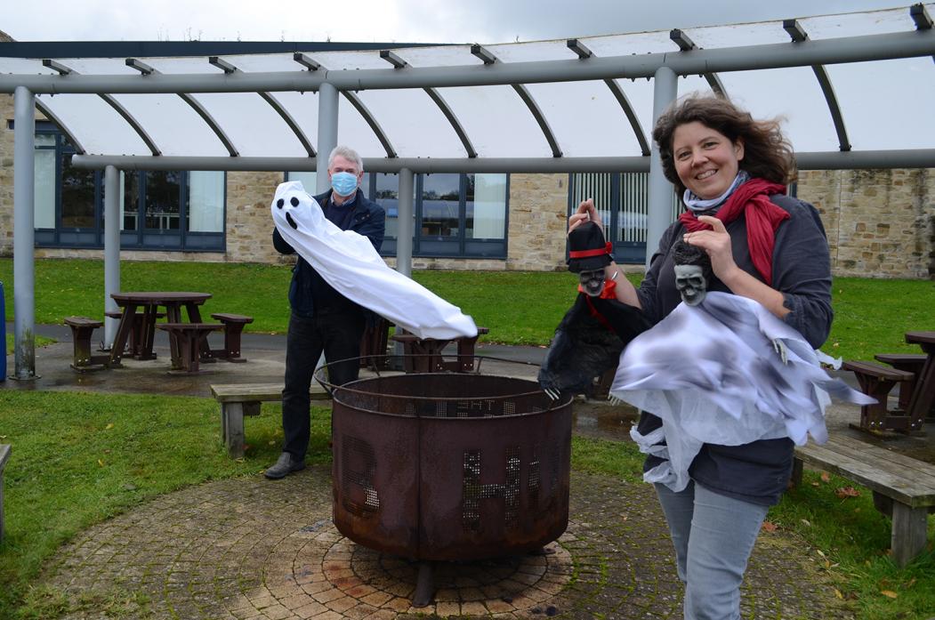 GHOST STORIES: Laurence Sach from the Castle Players and Sarah Gent are looking forward to sharing spooky tales around the firepit
