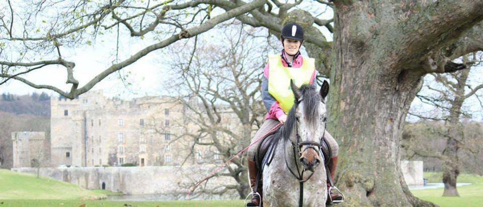 PICTURESQUE: County Durham Young Farmers leader Katie Maddison at last year’s charity pleasure ride at Raby Castle