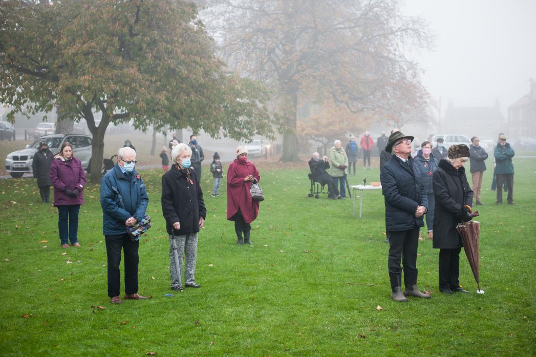 LEST WE FORGET: Normal Remembrance Day services were not possible, so alternatives were organised, including a socially distanced event on Gainford green		             TM pic