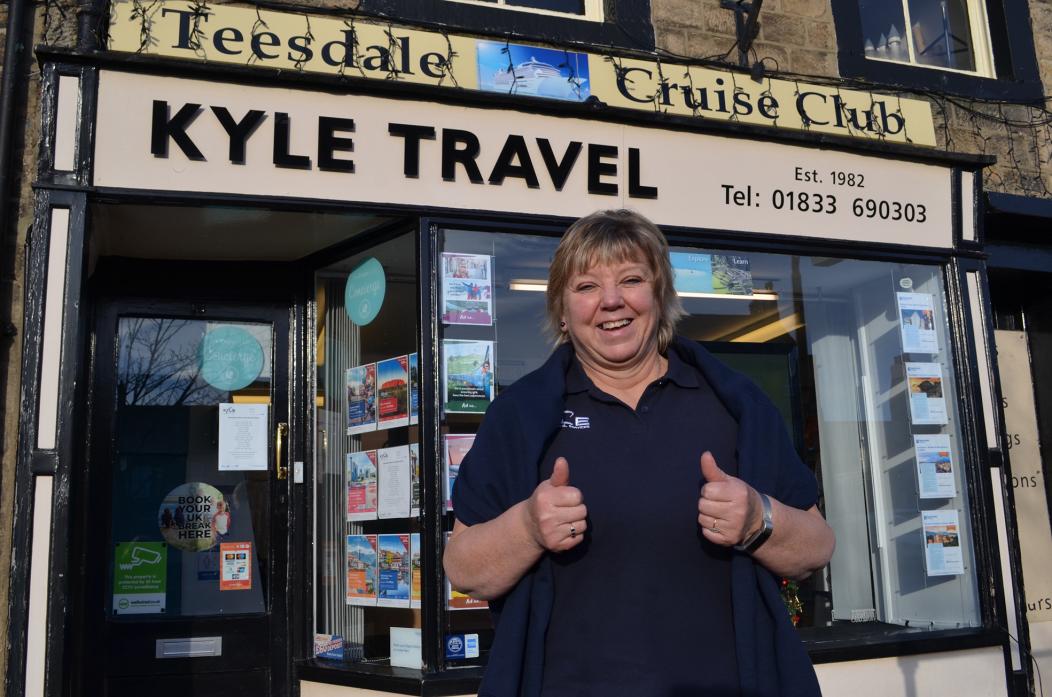 THUMBS UP: Kyle Travel manager Carol Hunter is delighted at the nomination for a top industry award for showing resilience and good customer service throughout 2020