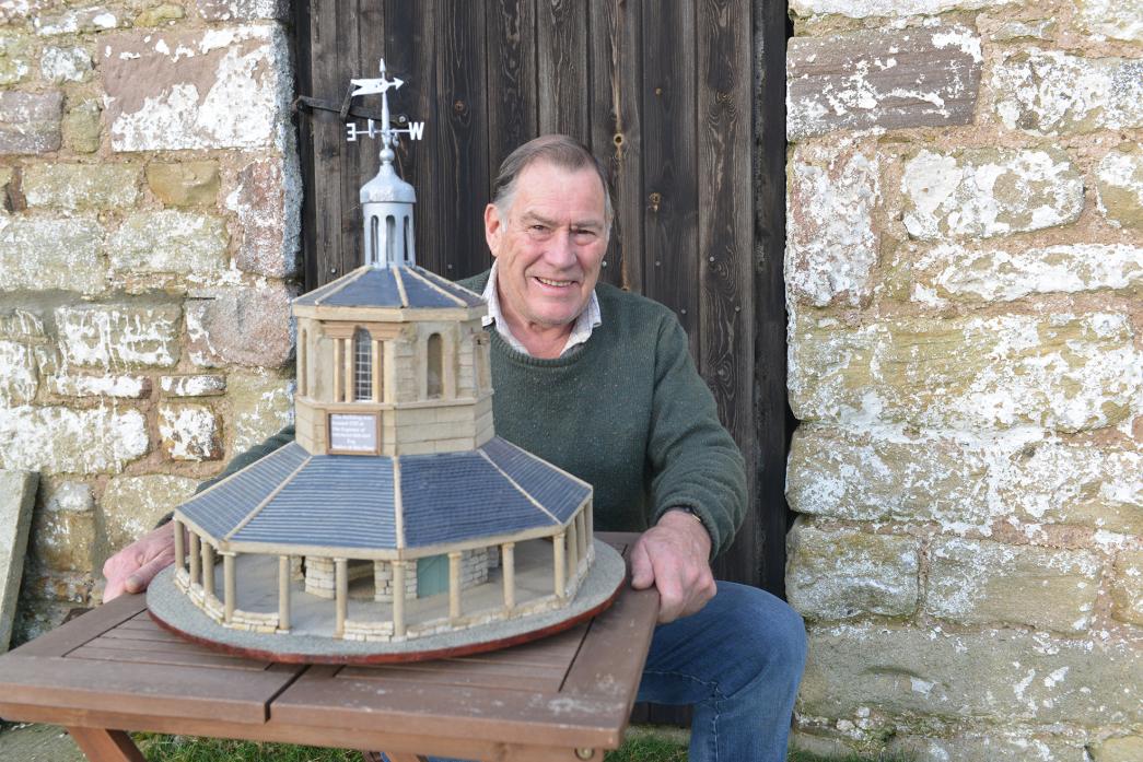 MARVELLOUS MODEL: Craftsman Trevor Dixon with his model of Barnard Castle’s Market Cross which has created a buzz on social media