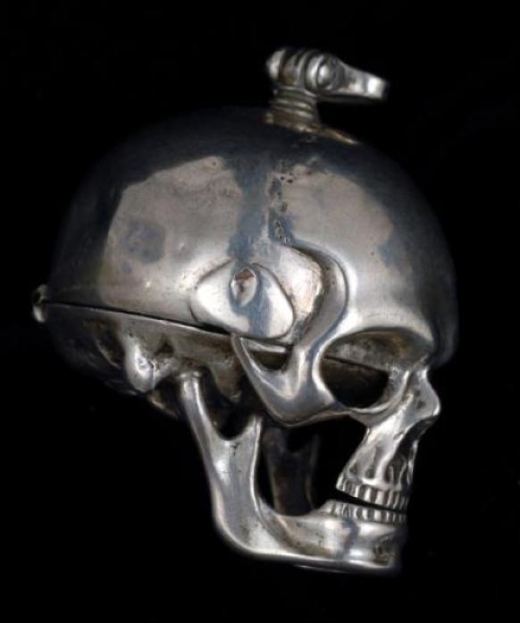 SKULL FOB: This watch, which opens out, is on display