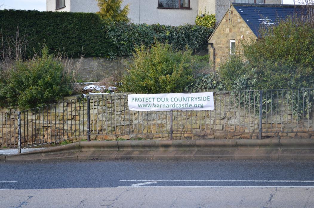 OBJECTIONS: The banner put up by objectors signposting people to the website