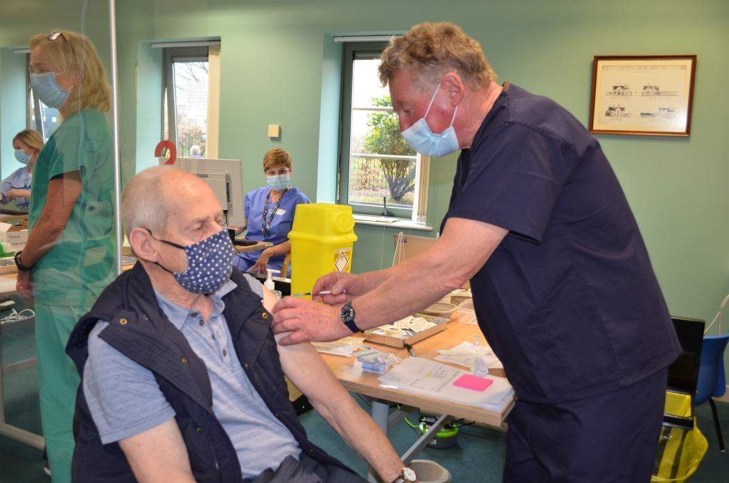 HERE TO HELP: Retire GP DrJohn White returned to help administer the Covid vaccination in Barnard Castle