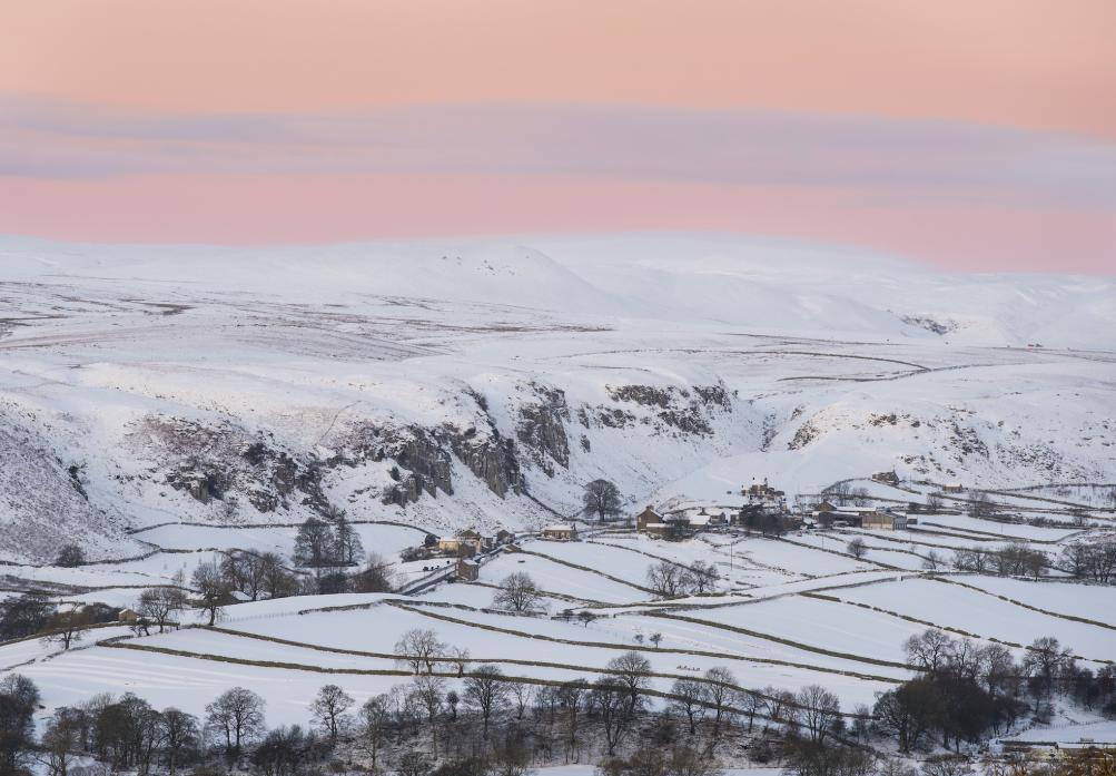 DAWN OF A NEW ERA: A snow covered Holwick earlier this month. Now the UK has left the EU, the dale’s farmers are being asked for their views on a leaflet issued by Defra called Farming is Changing