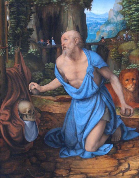SINT AND SINNER: Above, St Jerome in the Wilderness, by Andrea Solario