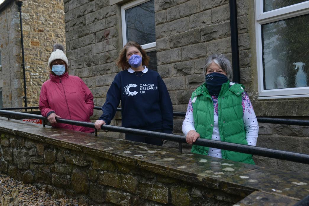BEST FOOT FOWARD: Walking around Cotherstone and Baldersdale to raise vital cash for Cancer Research UK next month are  Brenda Thwaites, Kath Iceton and Jenny Watson