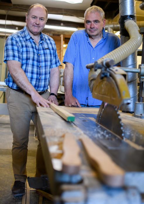 AT WORK: Derek Nixon, left, and Chris Dauber in their Barnard Castle workshop. While the couple’s company is going from strength to strength, the biggest problem they have is getting dedicated and skilled staff