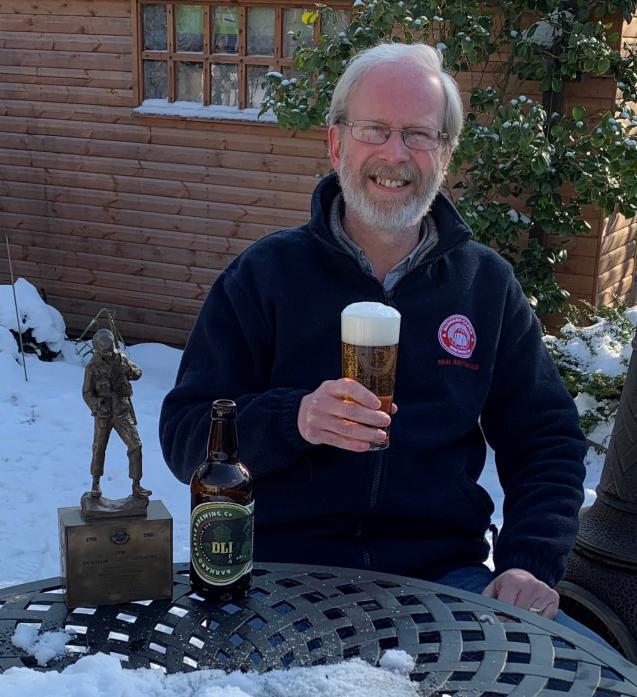CHEERS!  Right, Barnard Castle brewer Dr Kevin Carr raises a glass to his grandfather, the inspiration for his DLIPA beer.