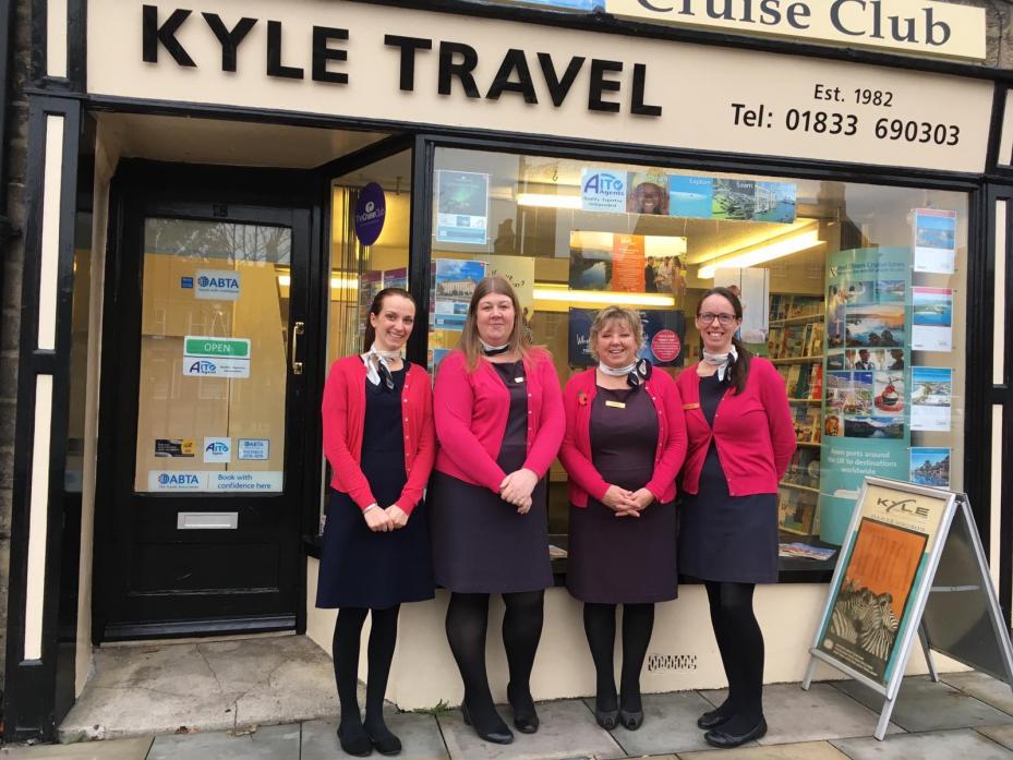 TOWN SUCCESS: From left to right, Vicki Thornton, Kim Race, Carol Hunter and Olivia Buchanan from Kyle Travel, pictured before the pandemic