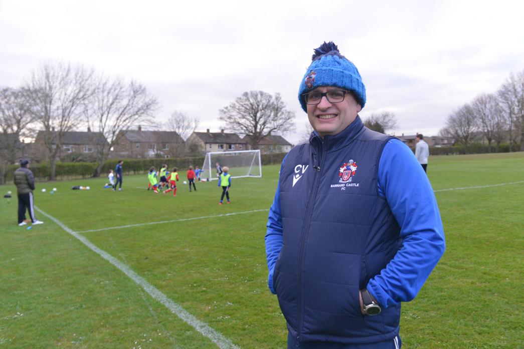 PERFECT SURFACE: Club secretary Chris Vasey is thrilled with the state of Barnard Castle FC Juniors’ pitches ahead of the first fixtures in the Teesside Junior Football Alliance league season this weekend
