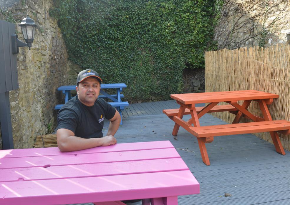 GREAT OUTDOORS: Mufti Choudhury is looking forward to welcoming customers to The Bengal Merchant’s refurbished outdoor dining area this month