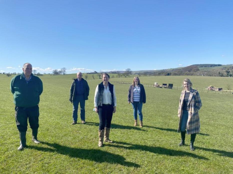 FARMING LIFE: Farming minister Victoria Prentis, centre, visiting West Farm, Staindrop. Also pictured are MP Dehenna Davison, Bob Danby and Emma Spry, from Utass
