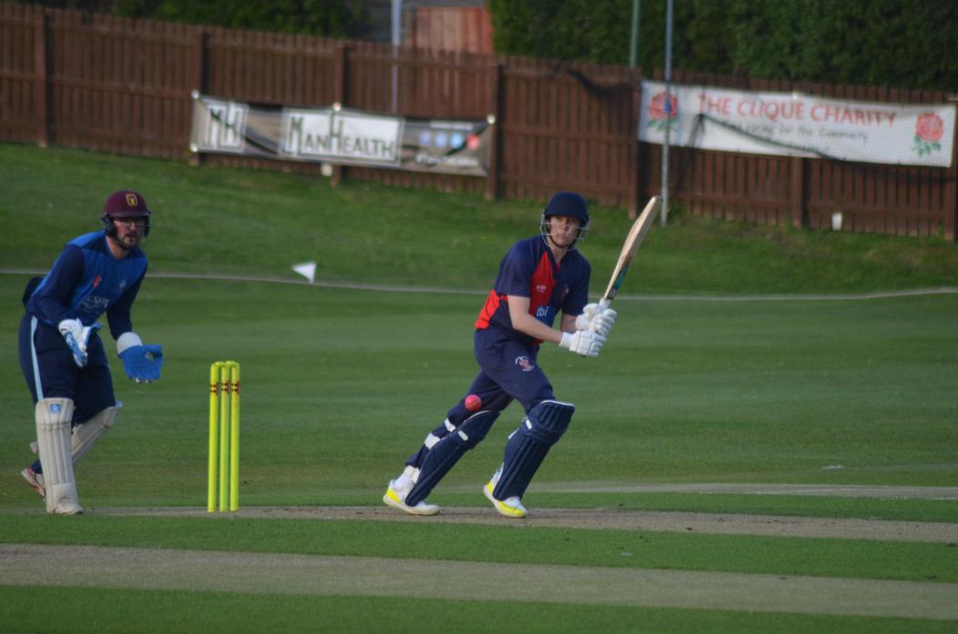 CAPTAIN’S INNINGS: James Quinn on his way to an unbeaten 55 in the Macmillan Cup win against Marton last week