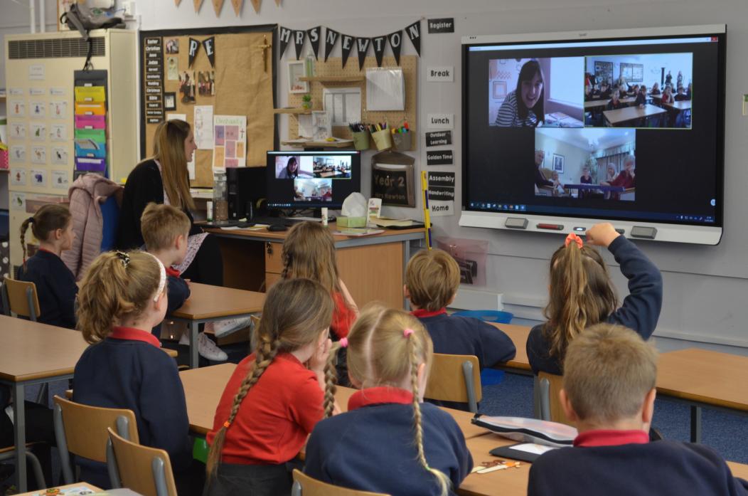 CRAFT SKILLS: The project saw pupils from Montalbo School and residents from the Manor House come together thanks to technology to take part in a  session with Claire Ford