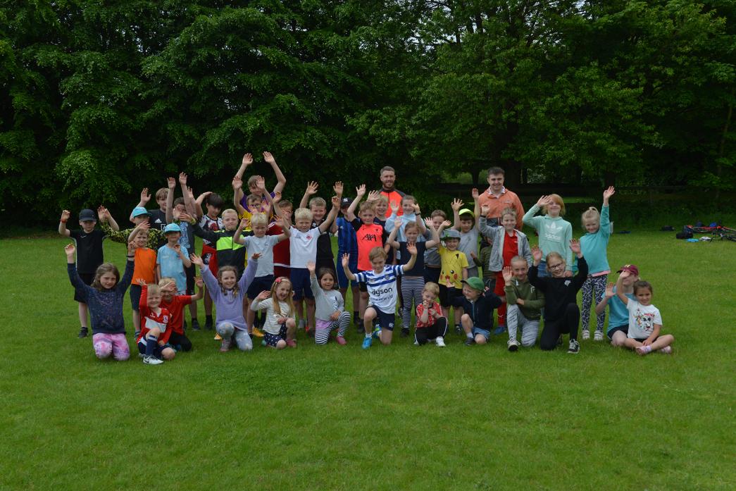 GREAT TIME: Above, children from Gainford who took part in the sports sessions