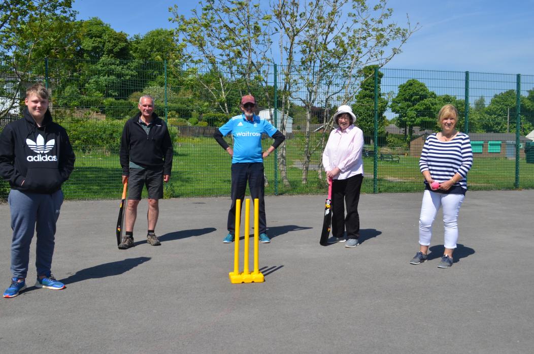 BOWLED OVER: U3A members enjoying the slower pace of life at Etherley Cricket Club, from left, Nathan Morgan, Jeff Sawyer, John Raw, Jackie Fielding and Sarah Jarvis