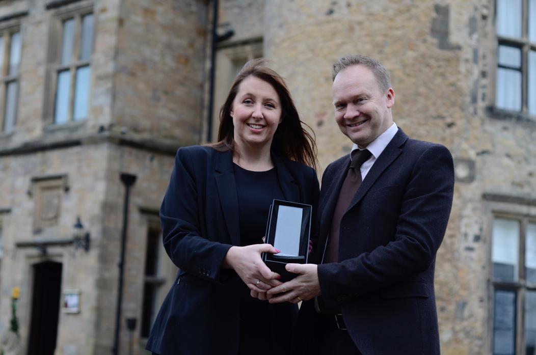 TOP NOTCH: Chris and Rachel Swain, owners of Walworth Castle Hotel, with their award