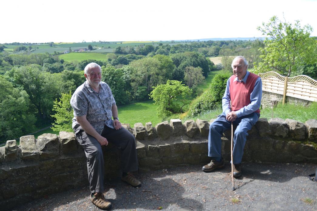 TREE TRIBUTE: Winston Millennium Green Trust chairman Graham Young and founder John McBain are appealing to people in the village to give cash for a new oak tree to comm-emorate the life of Prince Philip