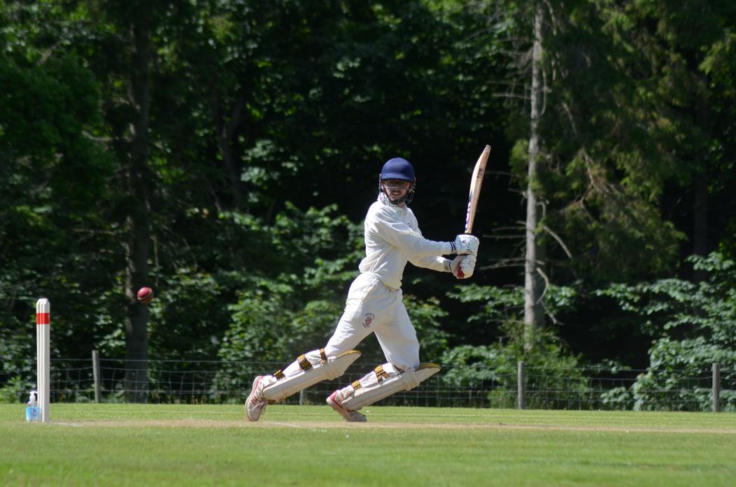 HITTING OUT: Jake Black in action for Barningham at Cliffe's picturesque Piercebridge ground