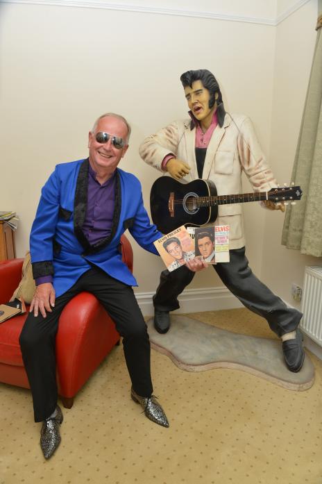 THE KING: John Emerson with tThe famous Elvis effigy which once stood outside Tussauds in Blackpool