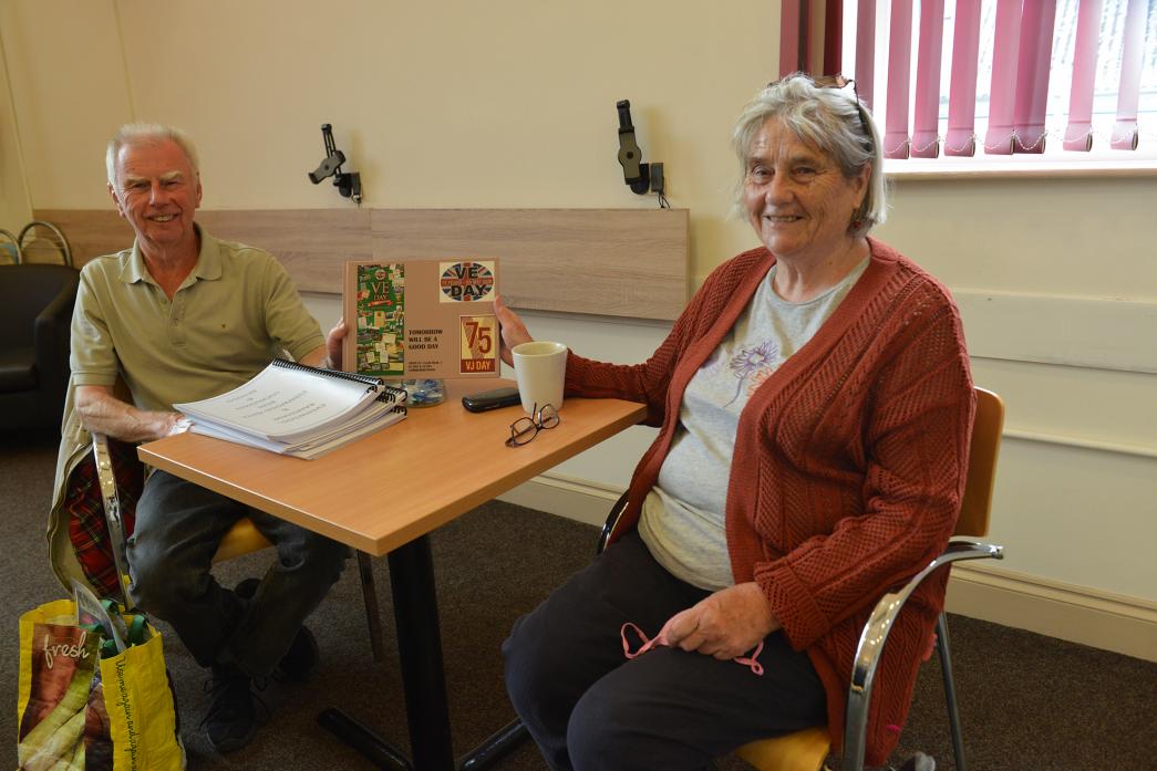NOT FORGOTTEN: Brian Carter and Jackie Dodds with the VE and VJ days book which cover Evenwood’s participation in the Second World War