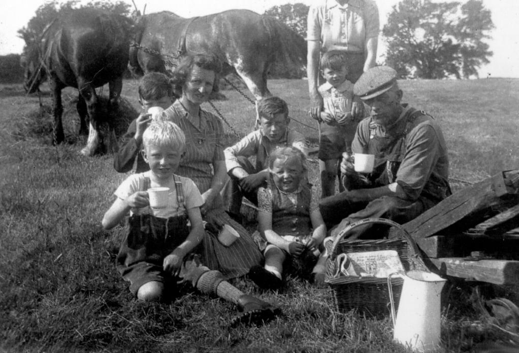 TAKING A BREATHER: The Anderson family enjoy a brew after a hard day in the field