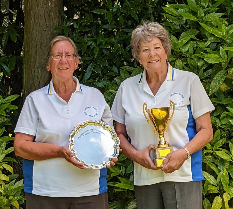 TROPHY WINNERS: June Parkin with the Blenkinsopp Salver and Gillian Harle with the Gold Cup
