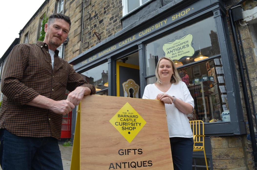NEW VENTURE: Tim and Angela Baitson, who have launched The Olde Barnard Castle Curiosity Shop