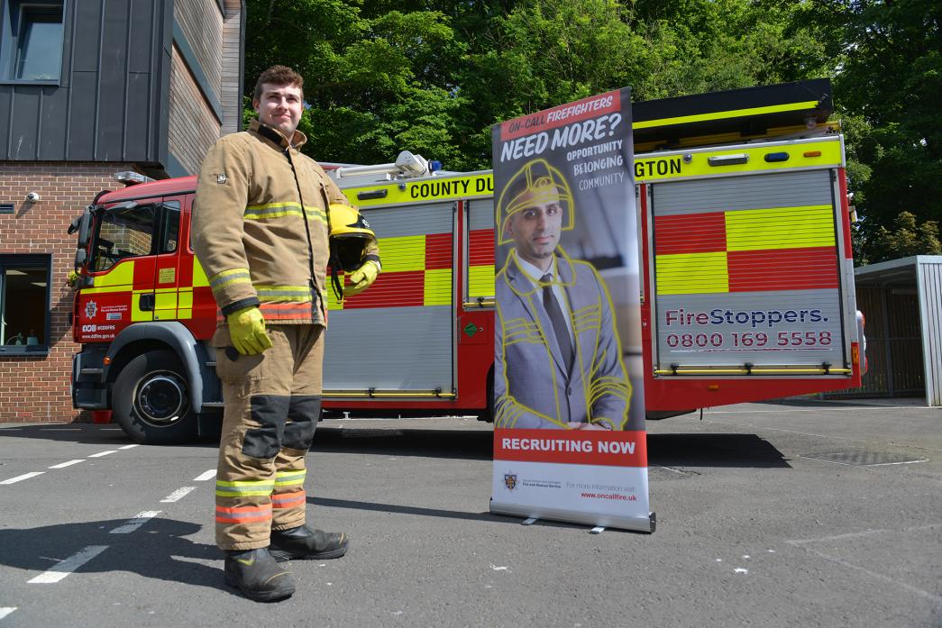VITAL JOB: Trainee firefighter Andrew Metcalfe is inviting people to sign up for a recruitment taster session at Barnard Castle’s emergency hub later this month