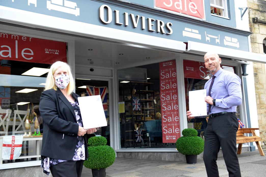 FUNDRAISER: Poorly Abigail Ford’s grandmother Gina Russell and store manager Shane Carter are inviting people to watch Oliviers Furniture Shop staff brave head shaves and body waxing